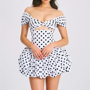 NWT Miss Circle Umika Polka Dots Bubble Hem Mini Dress | XS